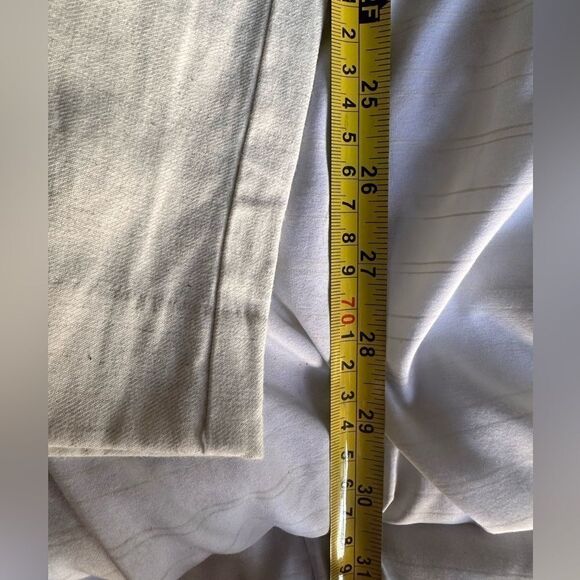 WORTHINGTON Ivory Linen blend wide palazzo cargo pants sz 10 - Picture 11 of 12